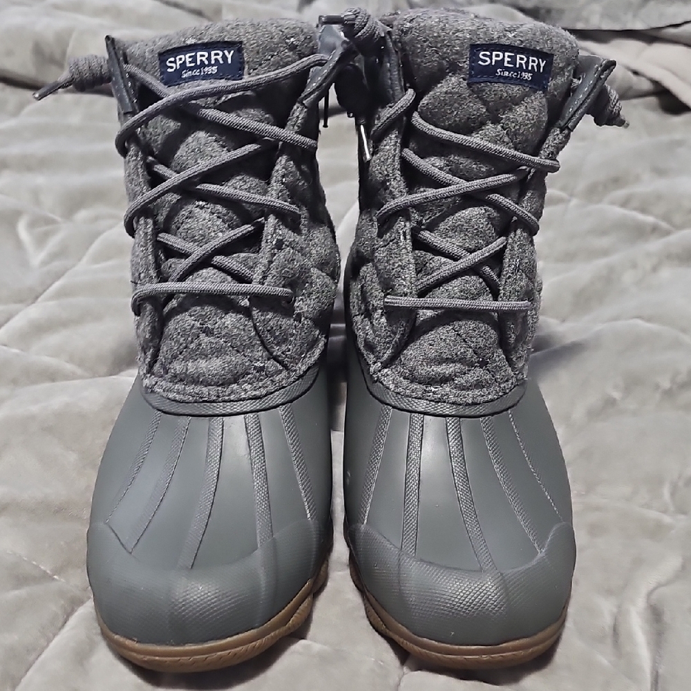 Sperry Gray and Brown Rain & Snow Boots Waterproof Design